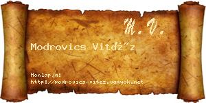 Modrovics Vitéz névjegykártya